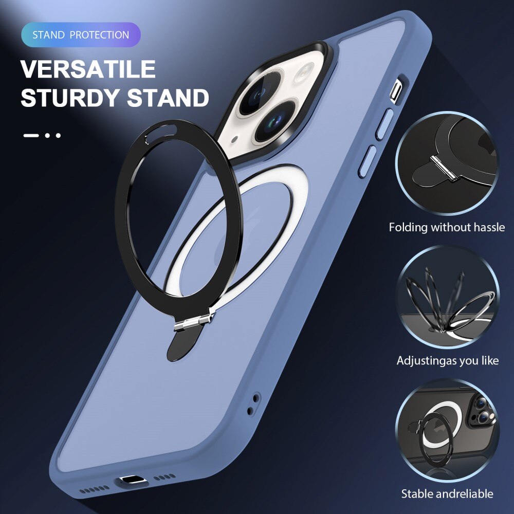 iPhone 15 Plus Hybridcase MagSafe Ring Blauw