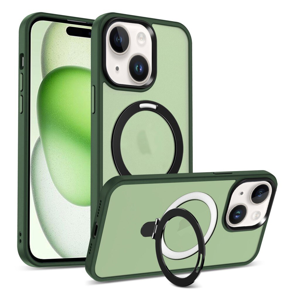 iPhone 15 Plus Hybridcase MagSafe Ring Groen