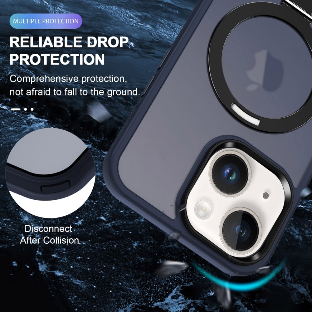 iPhone 15 Pro Hybridcase MagSafe Ring donkerblauw