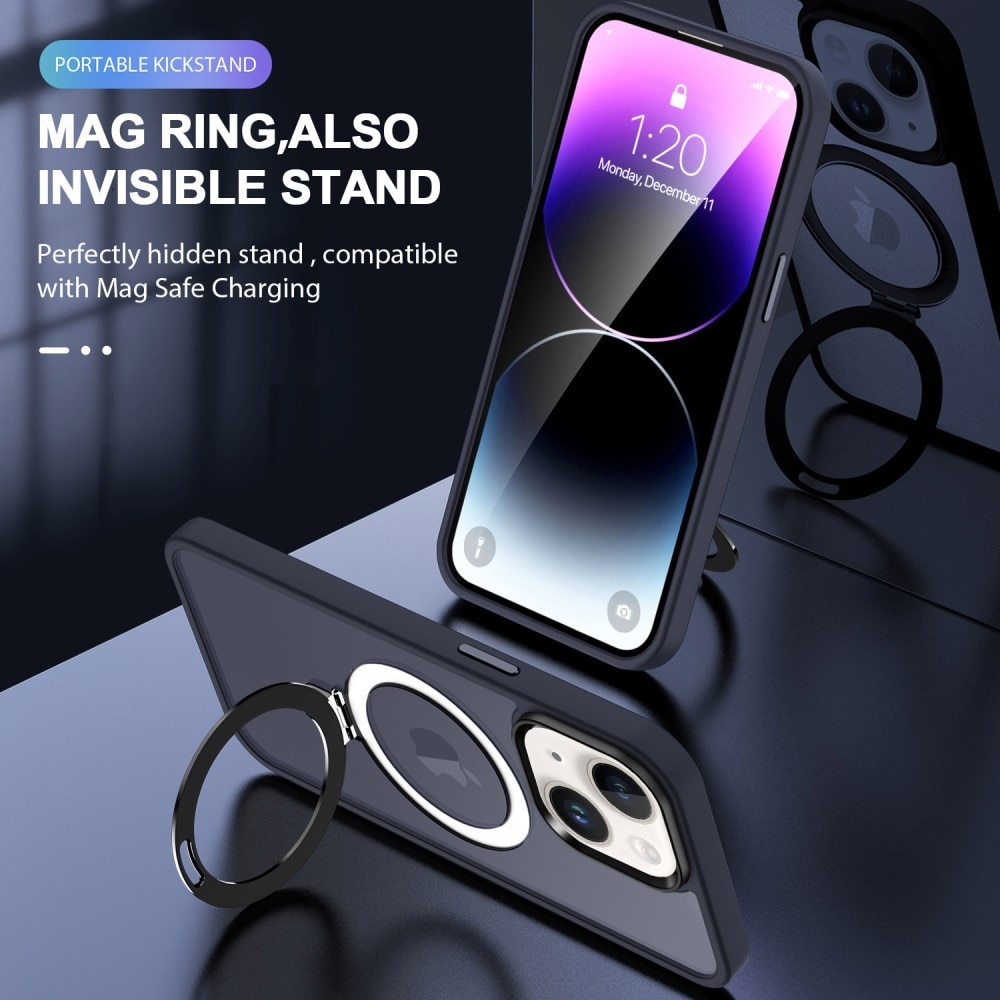 iPhone 15 Pro Max Hybridcase MagSafe Ring donkerblauw