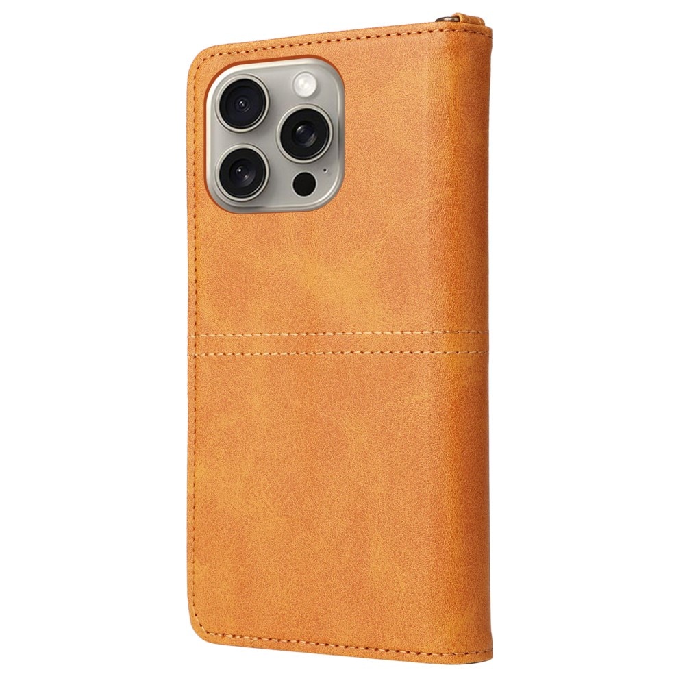 iPhone 15 Pro Max Magnet Leather Wallet Cognac