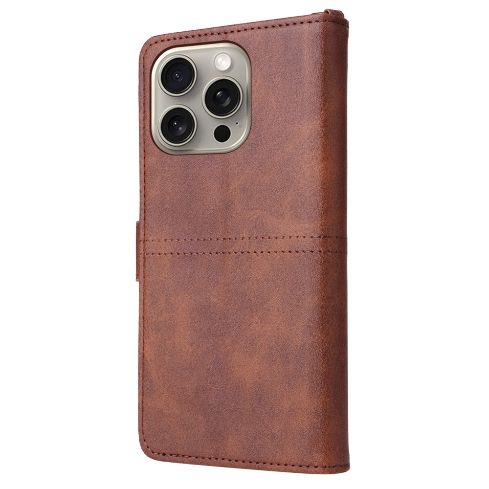 iPhone 15 Pro Max Magnet Leather Wallet bruin
