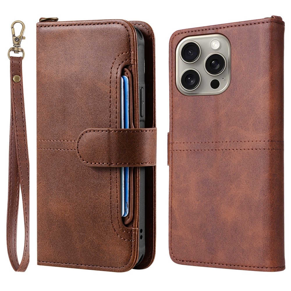 iPhone 15 Pro Max Magnet Leather Wallet bruin