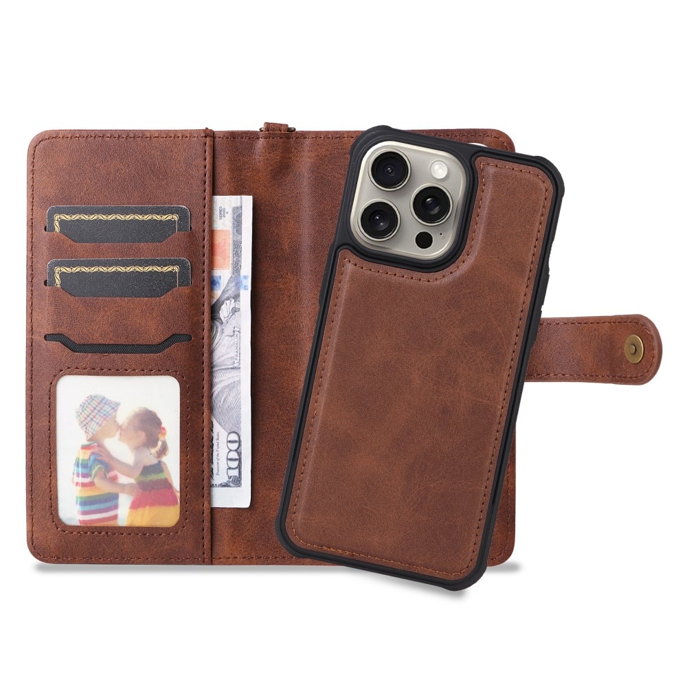 iPhone 15 Pro Max Magnet Leather Wallet bruin