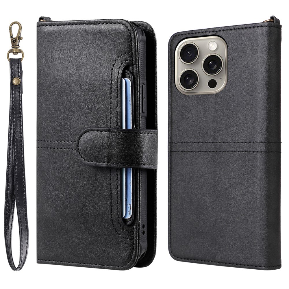 iPhone 15 Pro Max Magnet Leather Wallet zwart