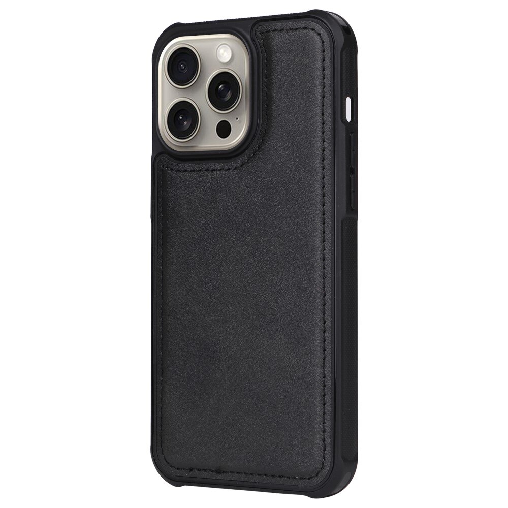 iPhone 15 Pro Max Magnet Leather Wallet zwart