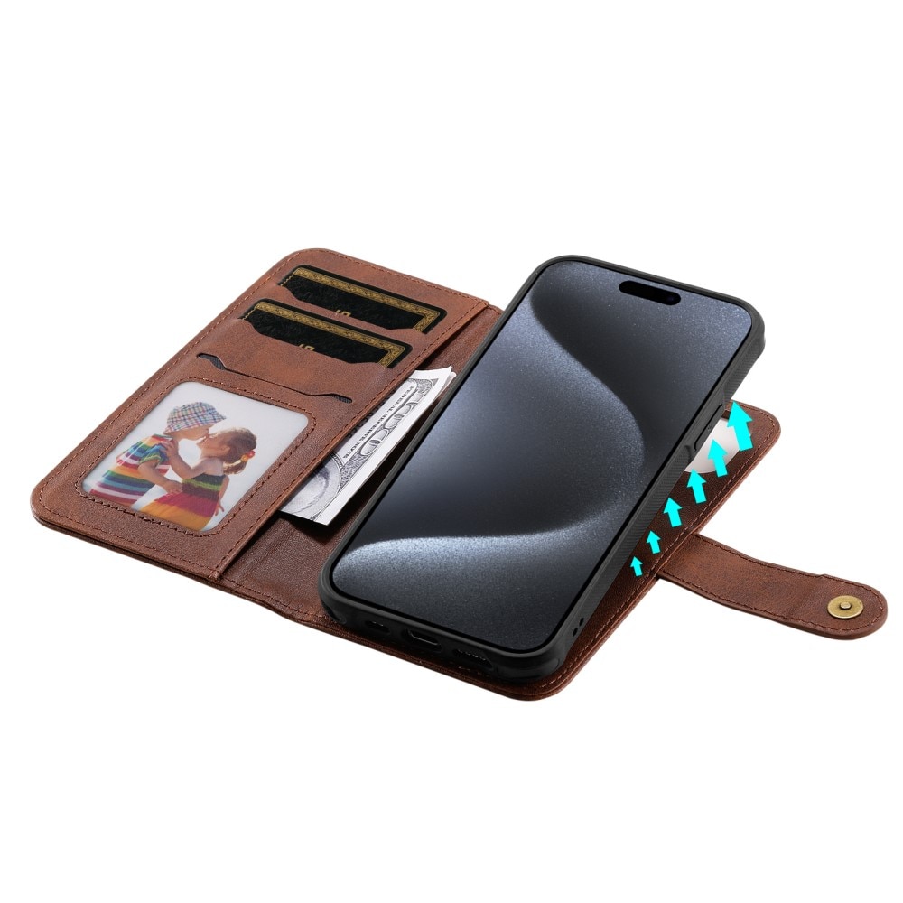 iPhone 15 Pro Magnet Leather Wallet bruin