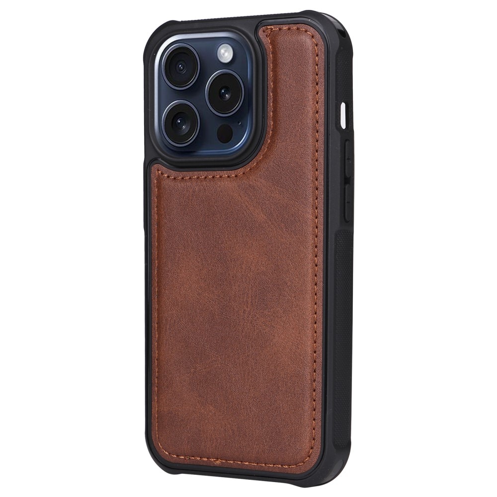 iPhone 15 Pro Magnet Leather Wallet bruin