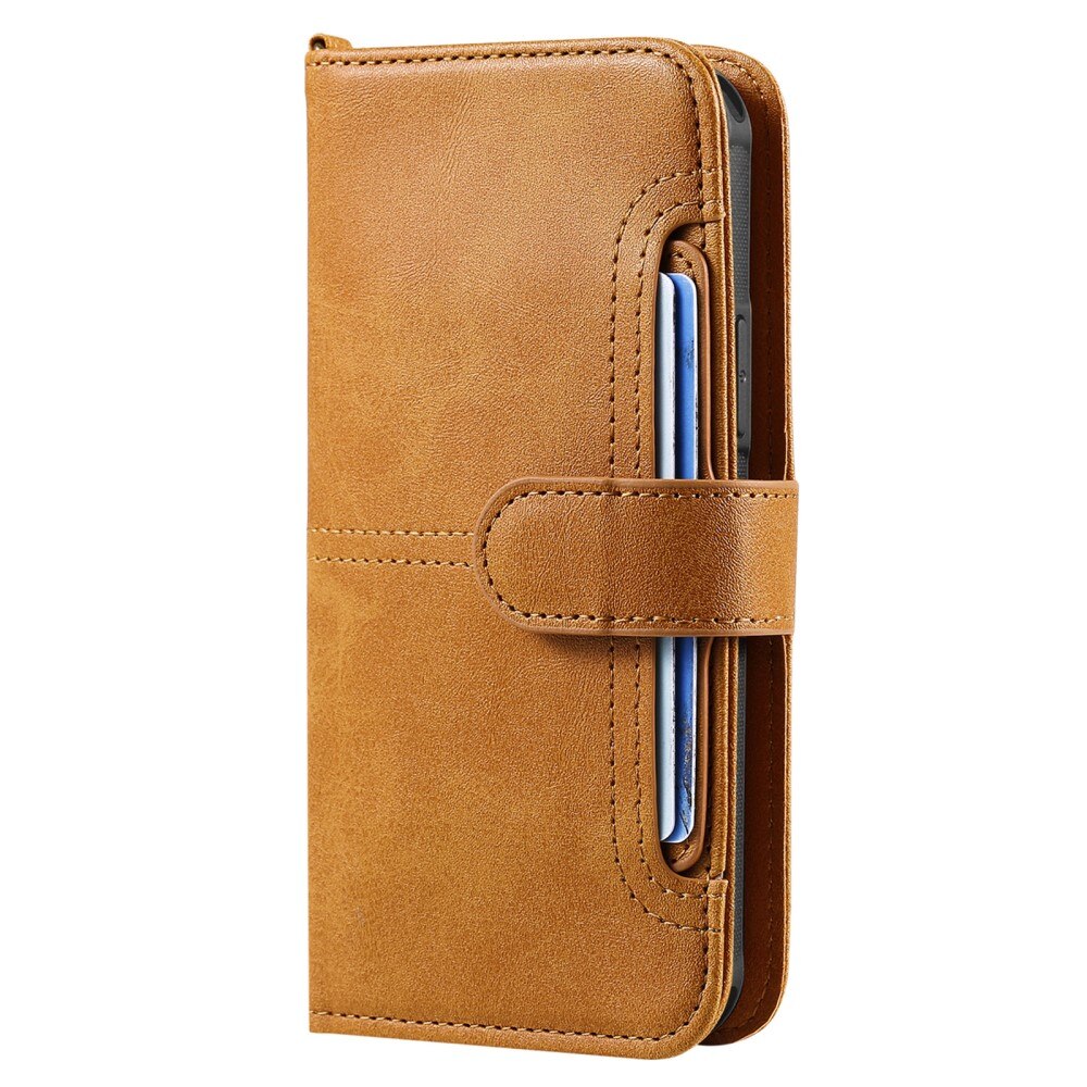 iPhone 15 Magnet Leather Wallet Cognac