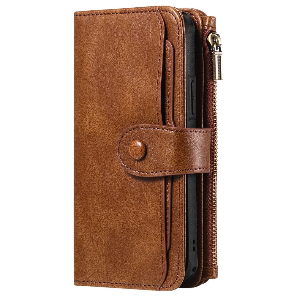 iPhone 15 Magnet Leather Multi-Wallet bruin