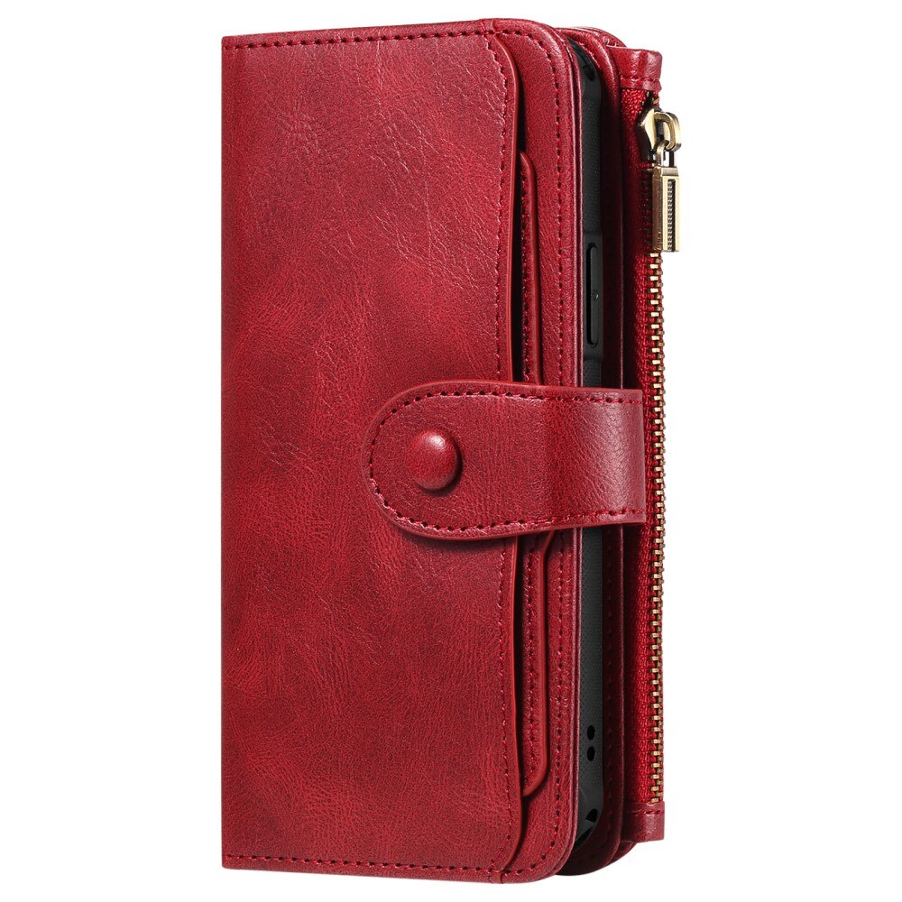 iPhone 15 Magnet Leather Multi-Wallet rood