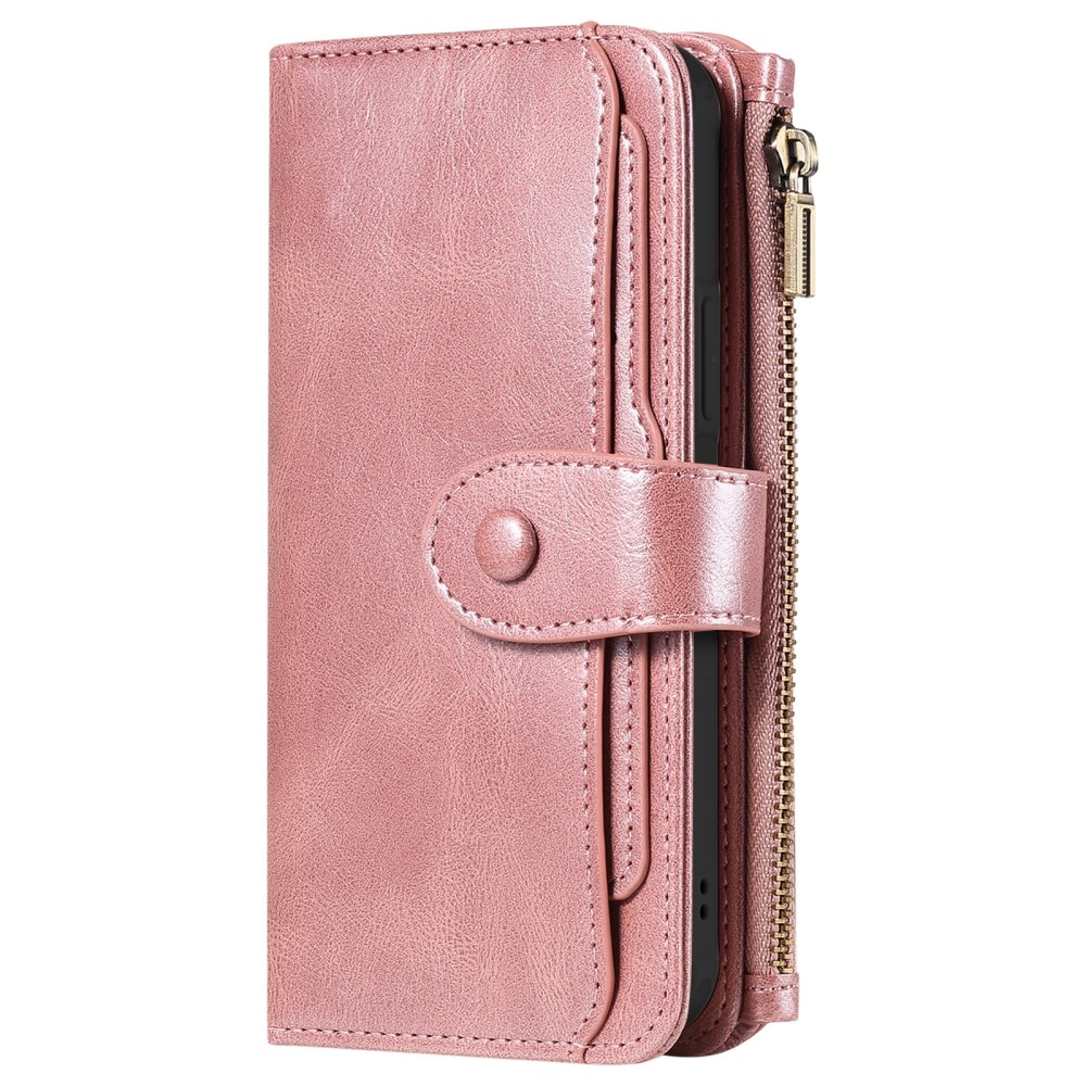 iPhone 15 Pro Magnet Leather Multi-Wallet roze