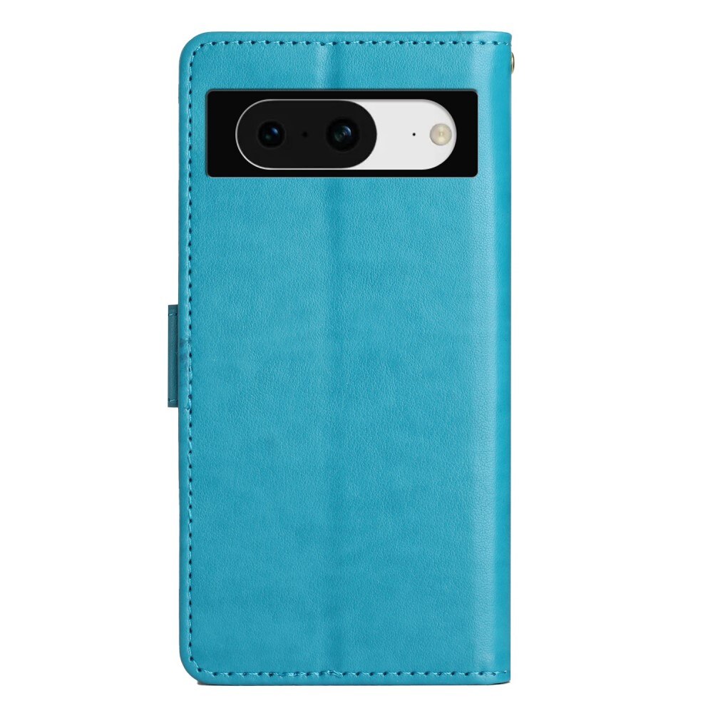 Google Pixel 8 Leren vlinderhoesje blauw