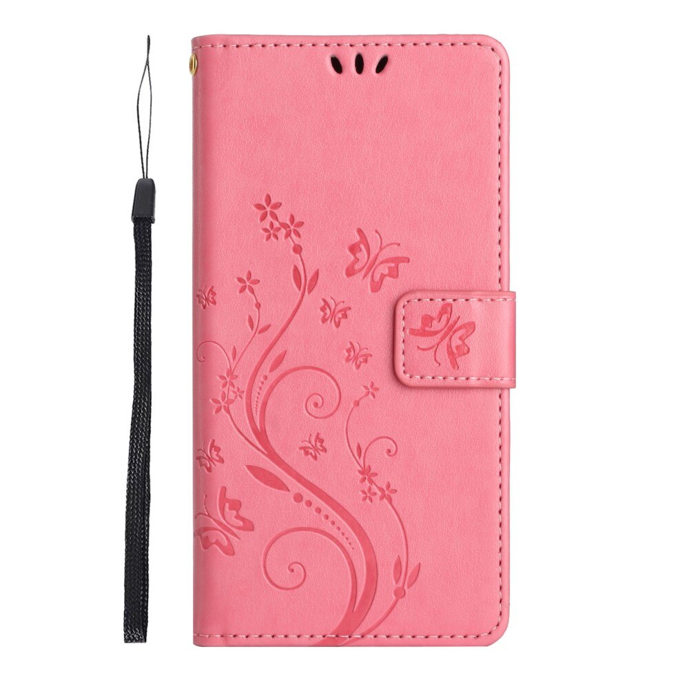 Google Pixel 8 Leren vlinderhoesje Roze