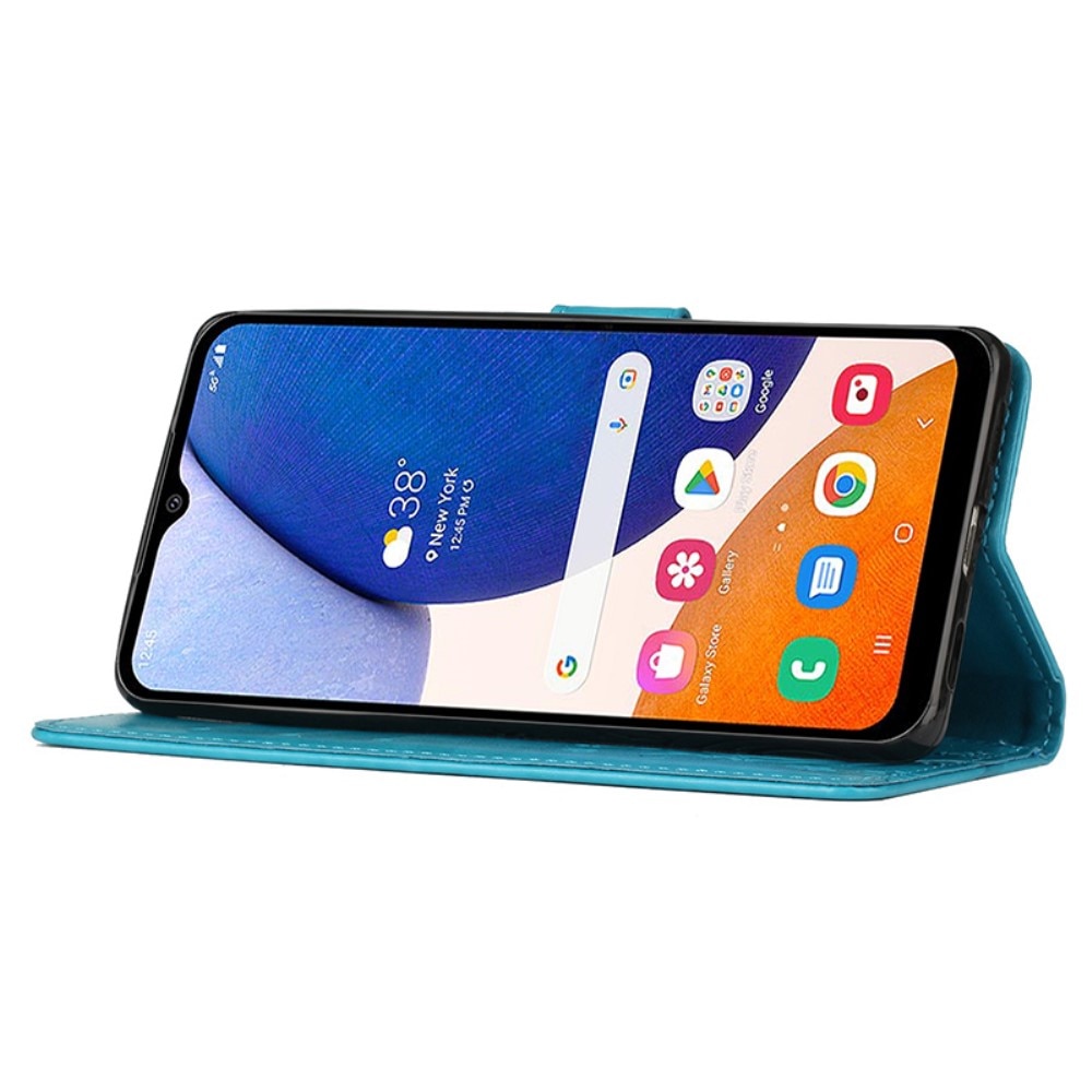 Samsung Galaxy A15 Leren vlinderhoesje blauw