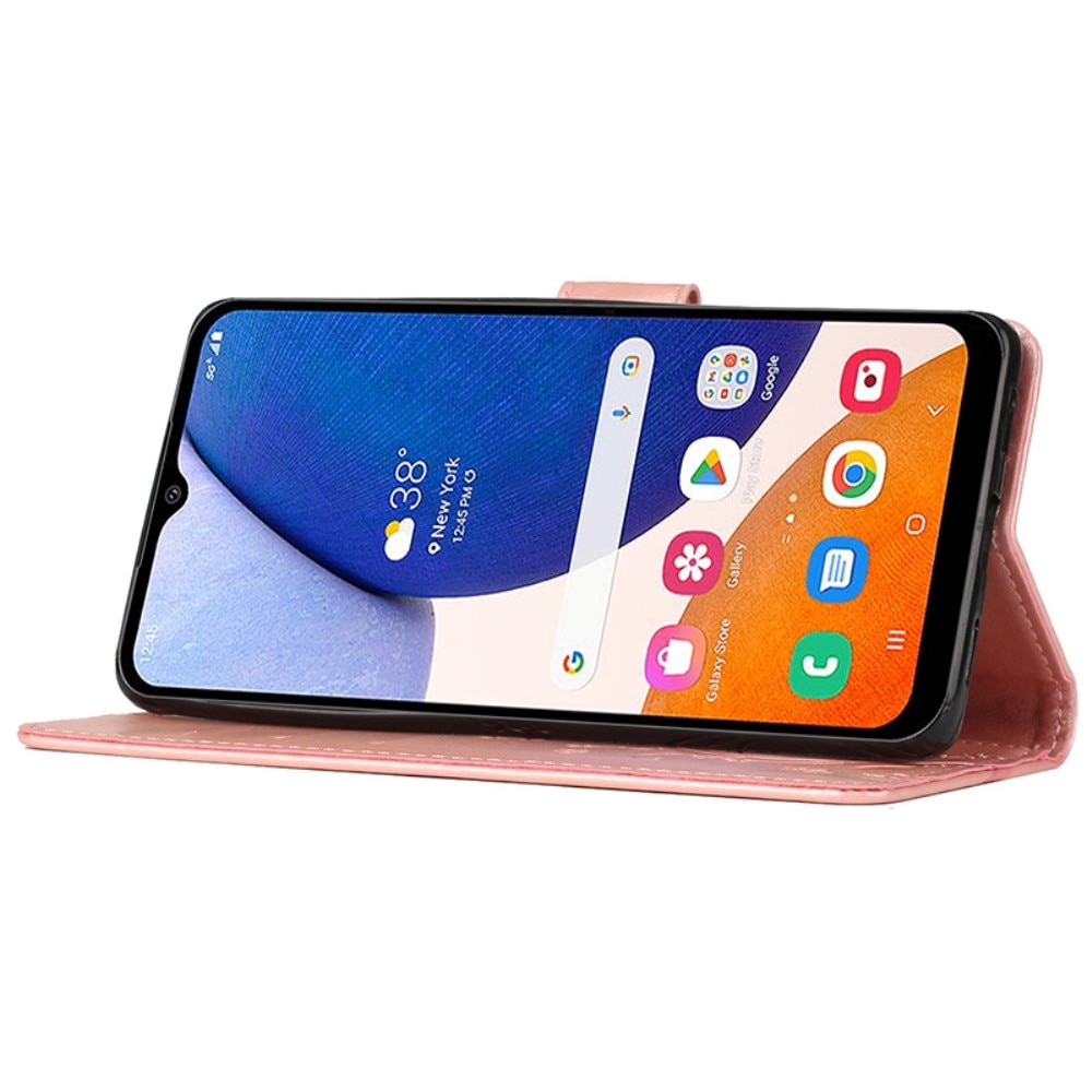 Samsung Galaxy A15 Leren vlinderhoesje roze goud