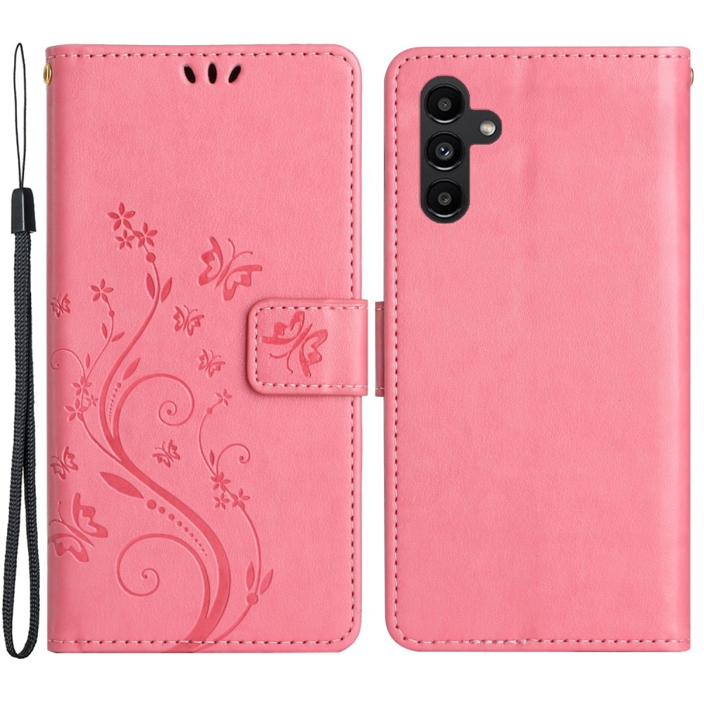 Samsung Galaxy A15 Leren vlinderhoesje roze