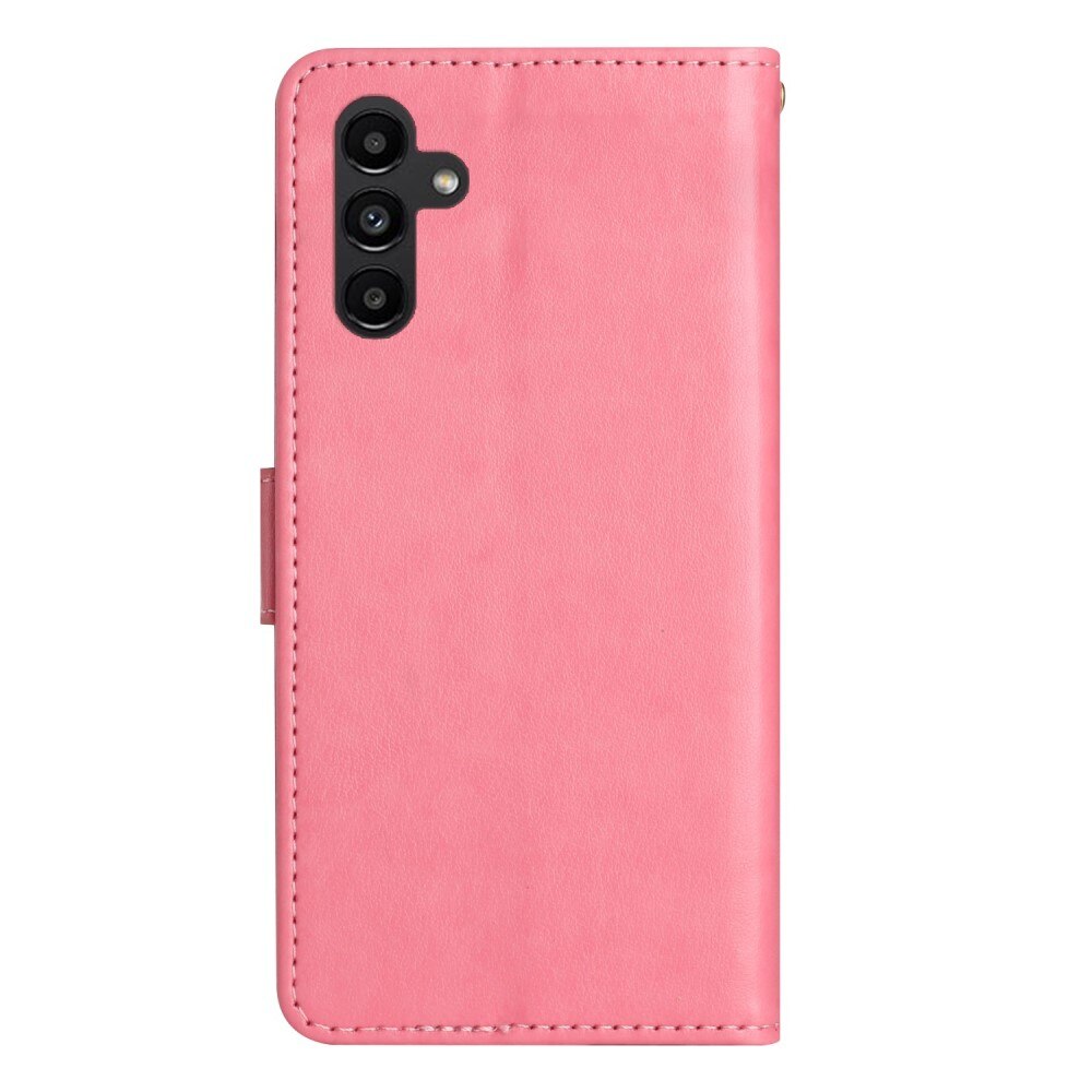 Samsung Galaxy A15 Leren vlinderhoesje roze