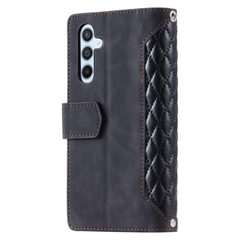 Samsung Galaxy S24 Plus Portemonnee tas Quilted zwart