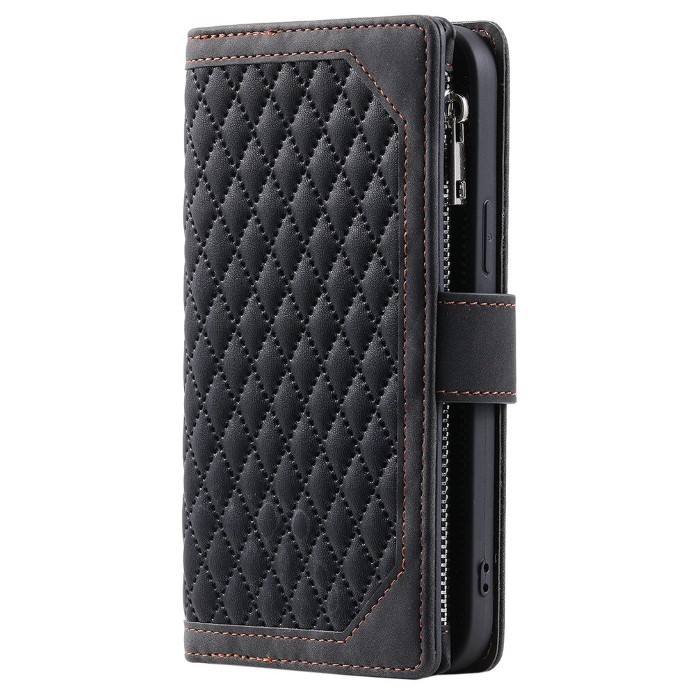 Samsung Galaxy S24 Plus Portemonnee tas Quilted zwart