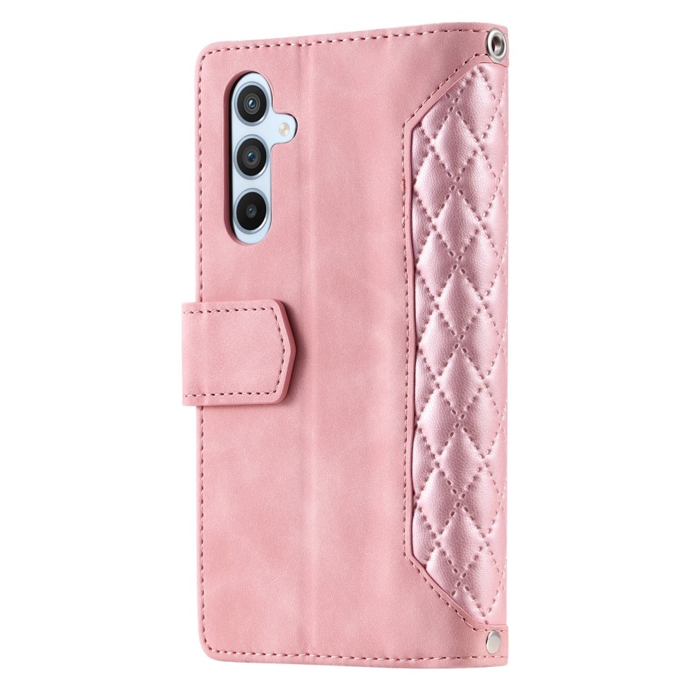 Samsung Galaxy S24 Plus Portemonnee tas Quilted roze