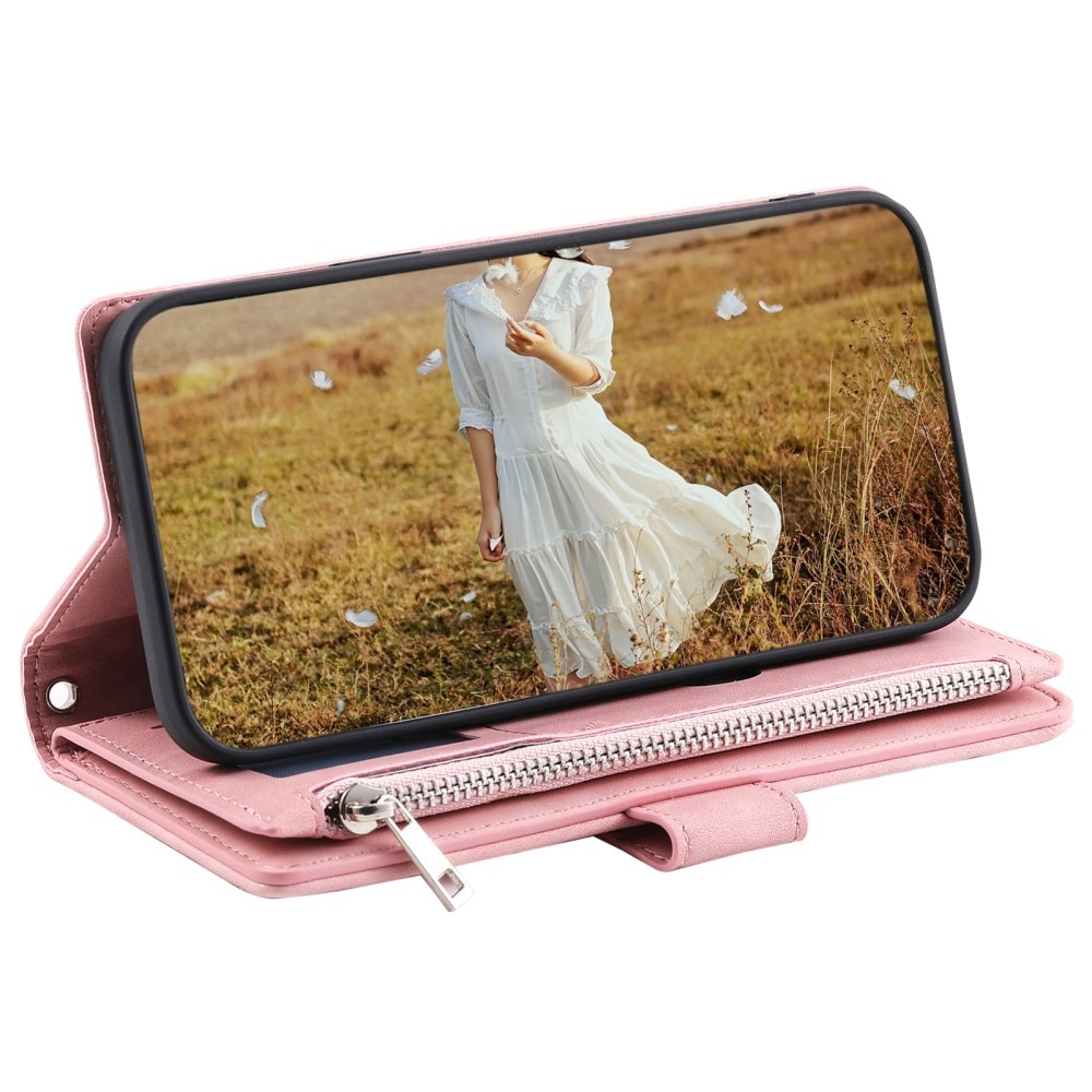 Samsung Galaxy S24 Ultra Portemonnee tas Quilted roze