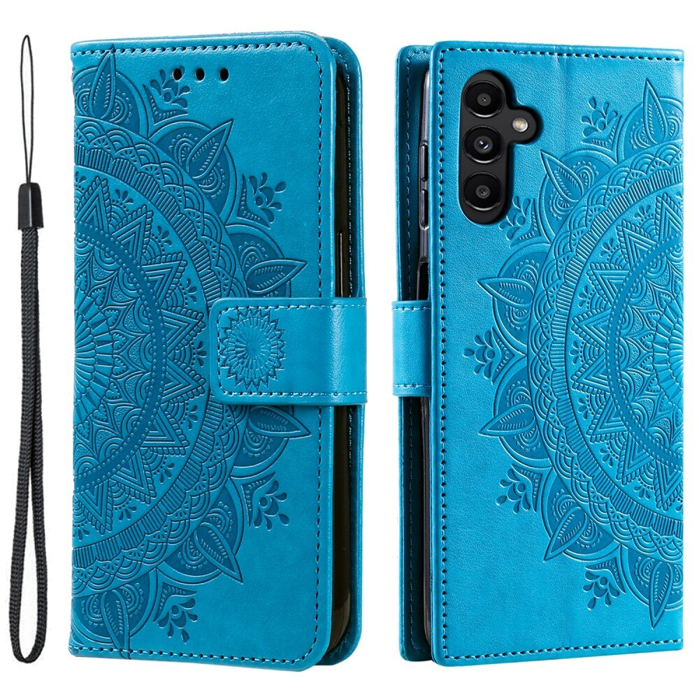 Samsung Galaxy S24 Leren Mandalahoesje blauw