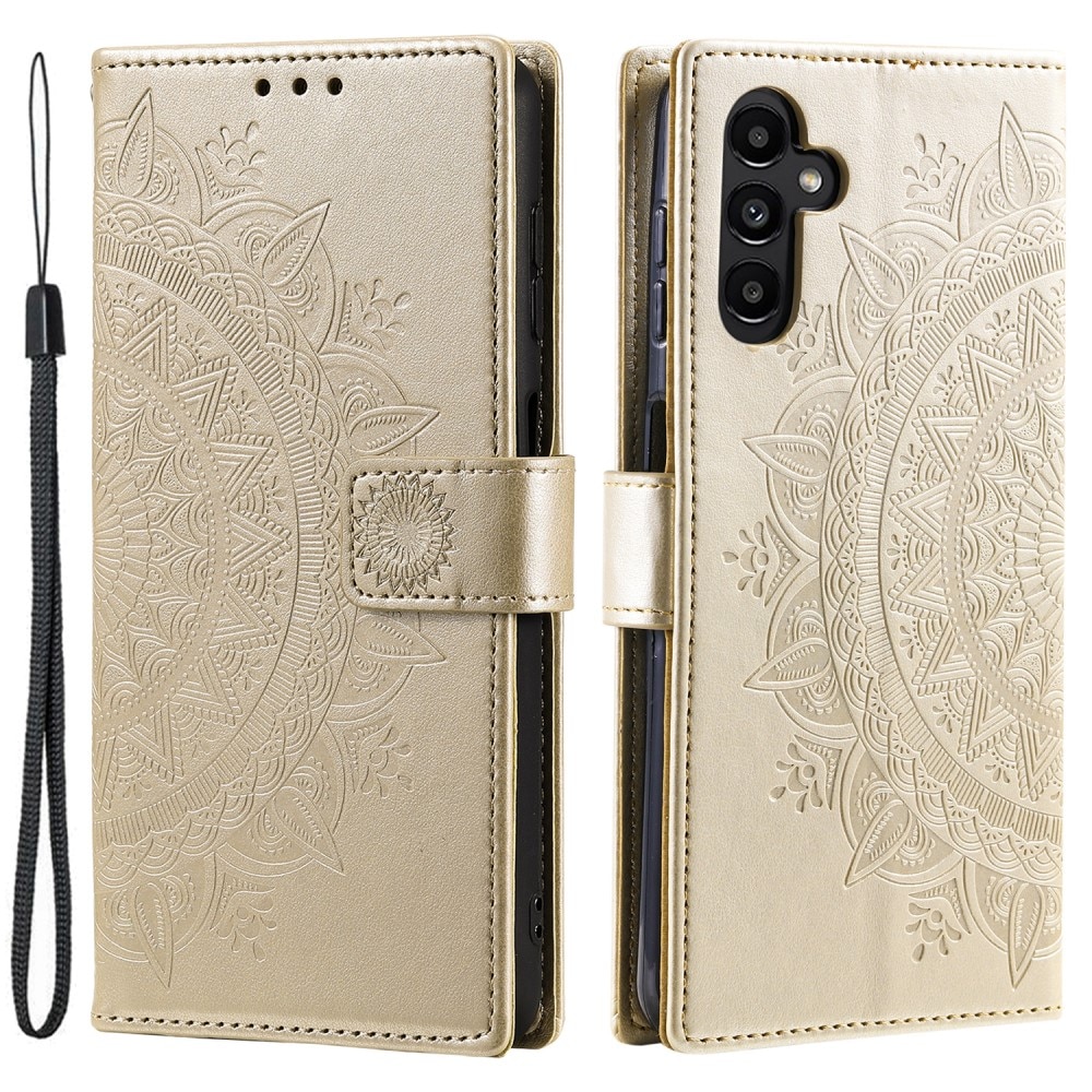 Samsung Galaxy S24 Leren Mandalahoesje goud