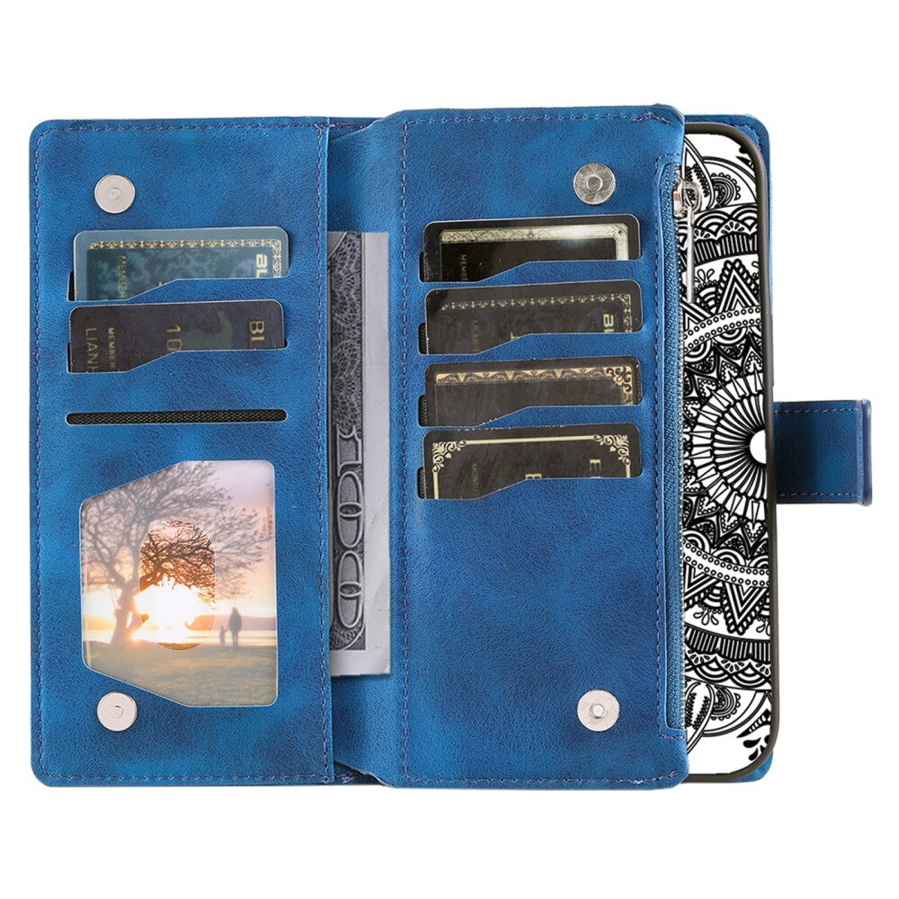 Google Pixel 8 Pro Portemonnee tas Mandala, blauw