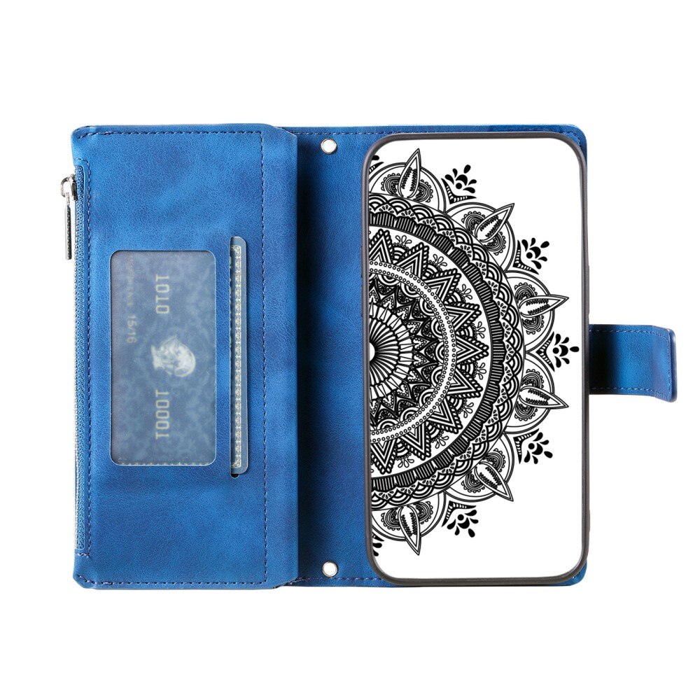 Google Pixel 8 Pro Portemonnee tas Mandala, blauw