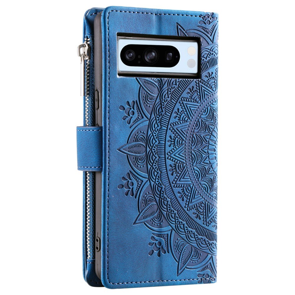 Google Pixel 8 Pro Portemonnee tas Mandala, blauw