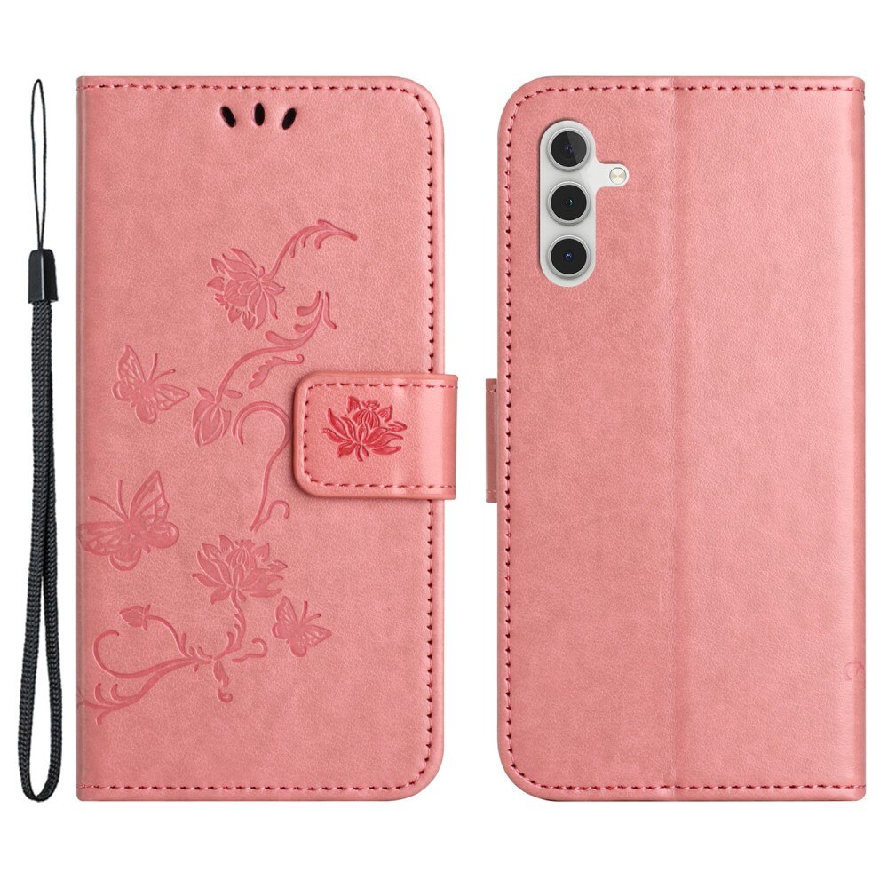 Samsung Galaxy S24 Leren vlinderhoesje Roze
