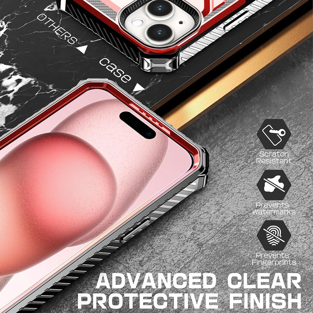 iPhone 15 Hybridcase Tech MagSafe Ring zwart