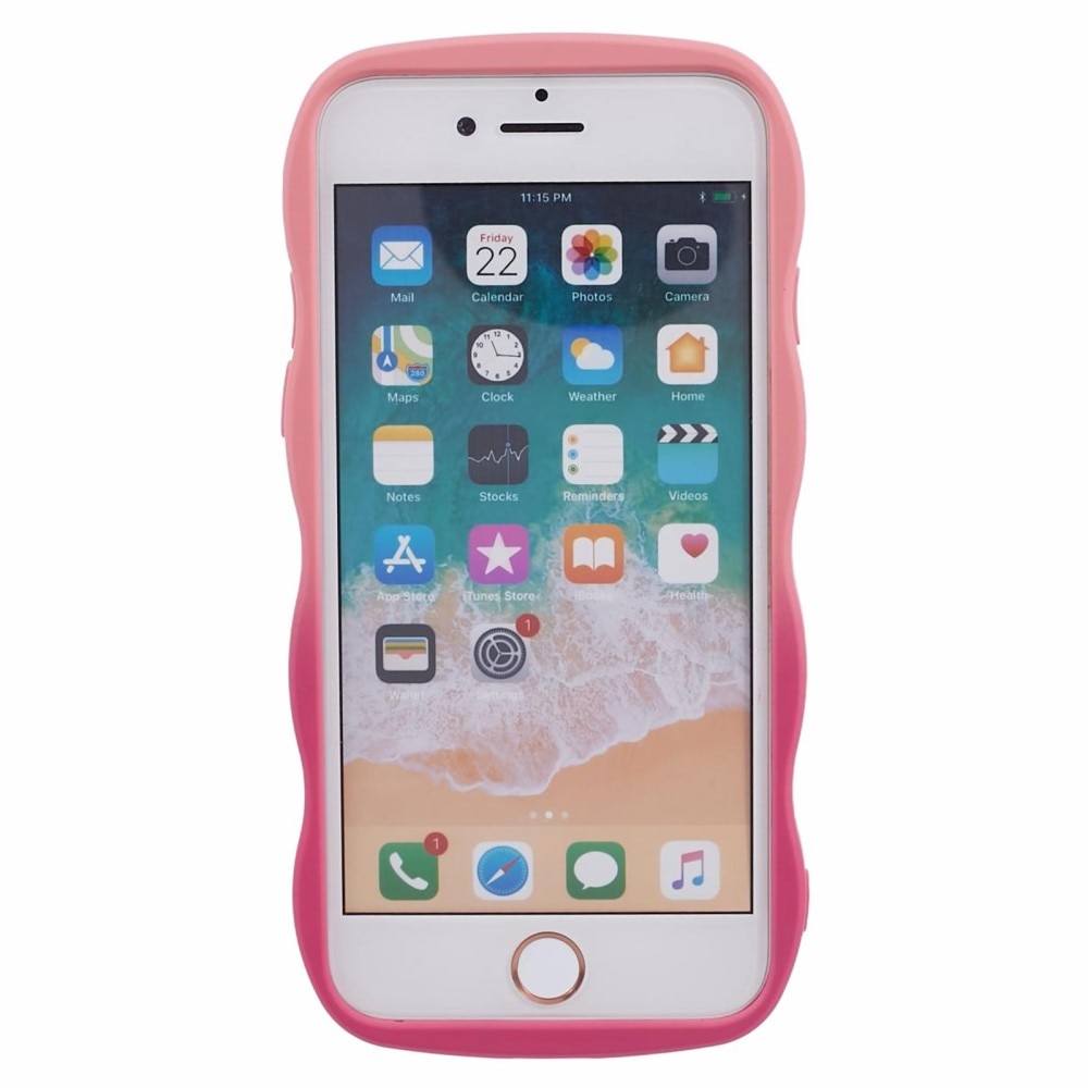 iPhone SE (2020) Wavy Edge Hoesje roze ombre