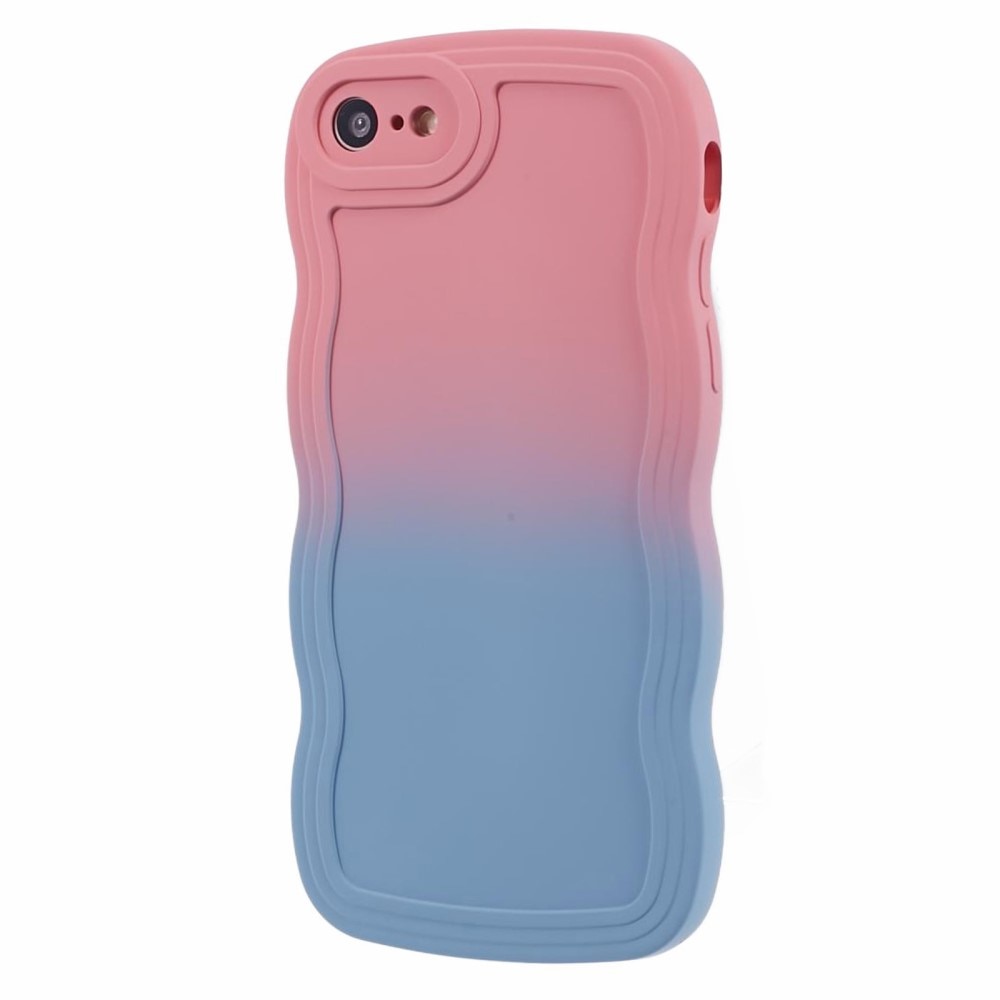 iPhone 7/8/SE Wavy Edge Hoesje roze/blauwe ombre