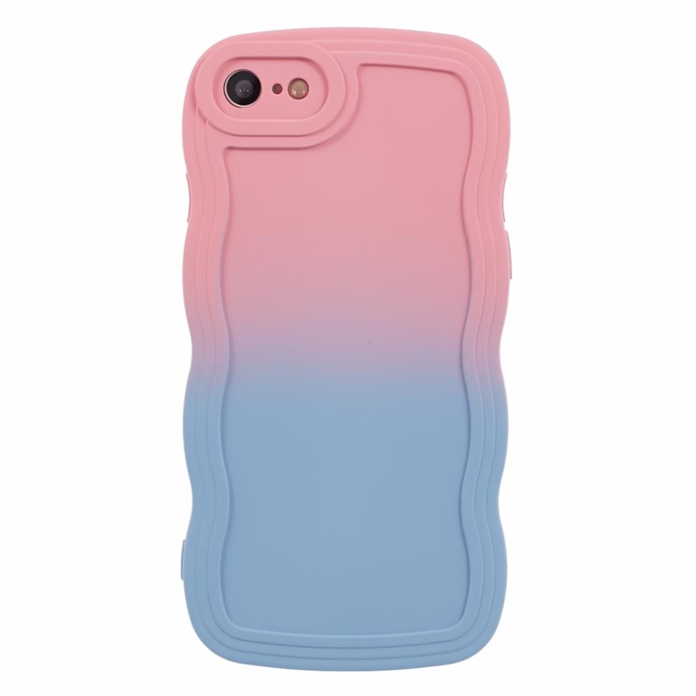 iPhone SE (2022) Wavy Edge Hoesje roze/blauwe ombre