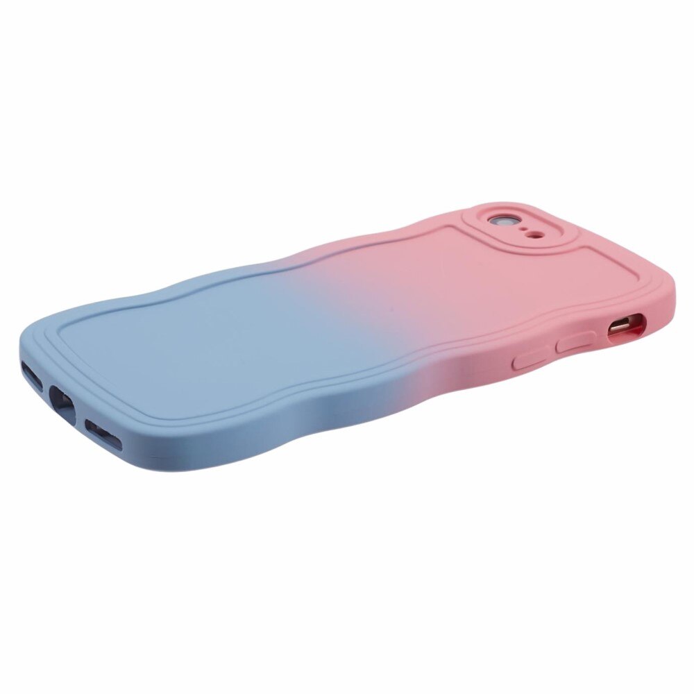 iPhone SE (2022) Wavy Edge Hoesje roze/blauwe ombre