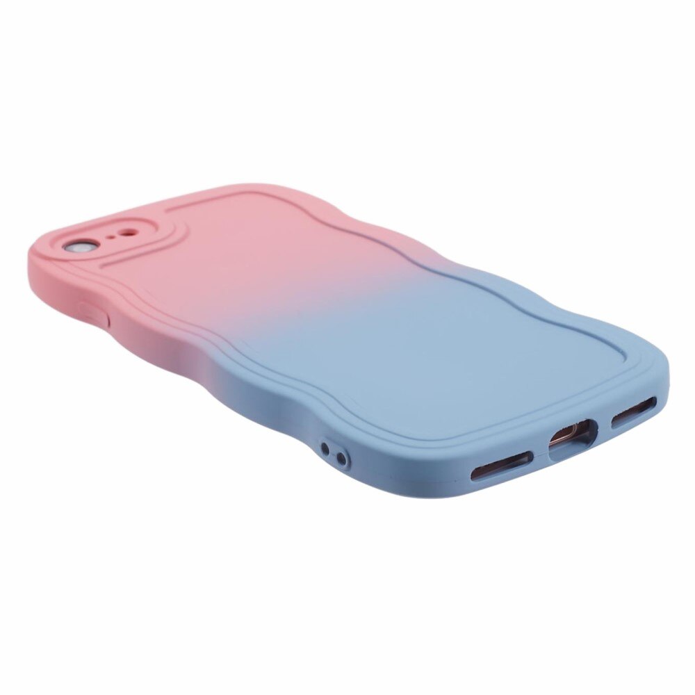 iPhone SE (2020) Wavy Edge Hoesje roze/blauwe ombre