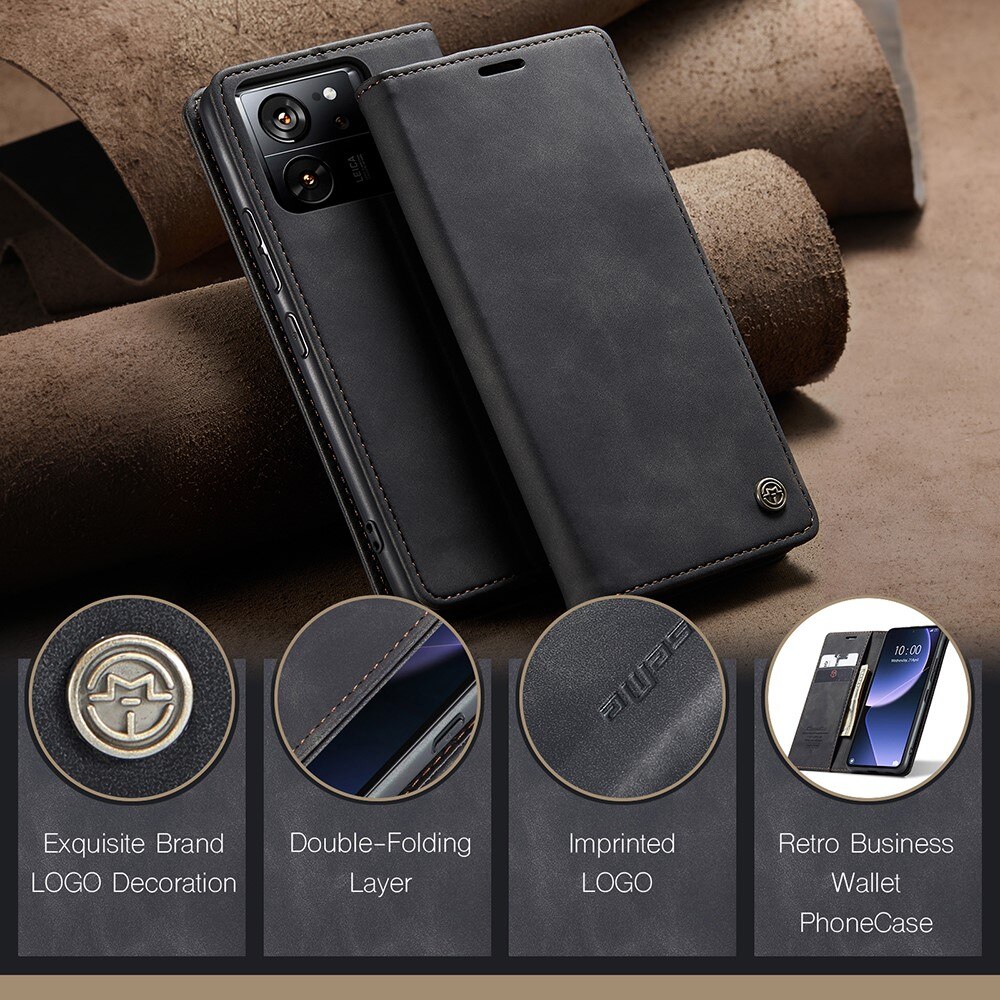 Slim Bookcover Hoesje Xiaomi 13T Zwart