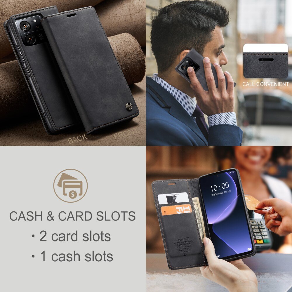 Slim Bookcover Hoesje Xiaomi 13T Zwart