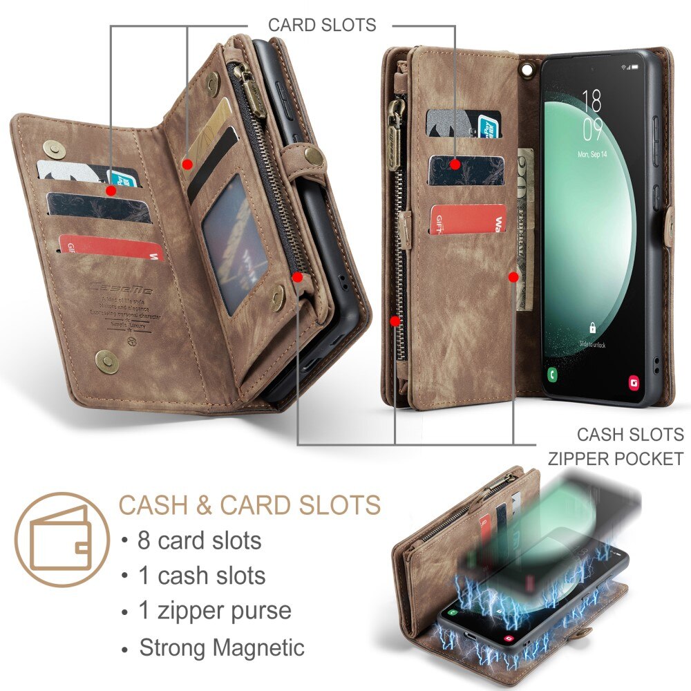 Multi-slot Hoesje Samsung Galaxy S23 FE Bruin