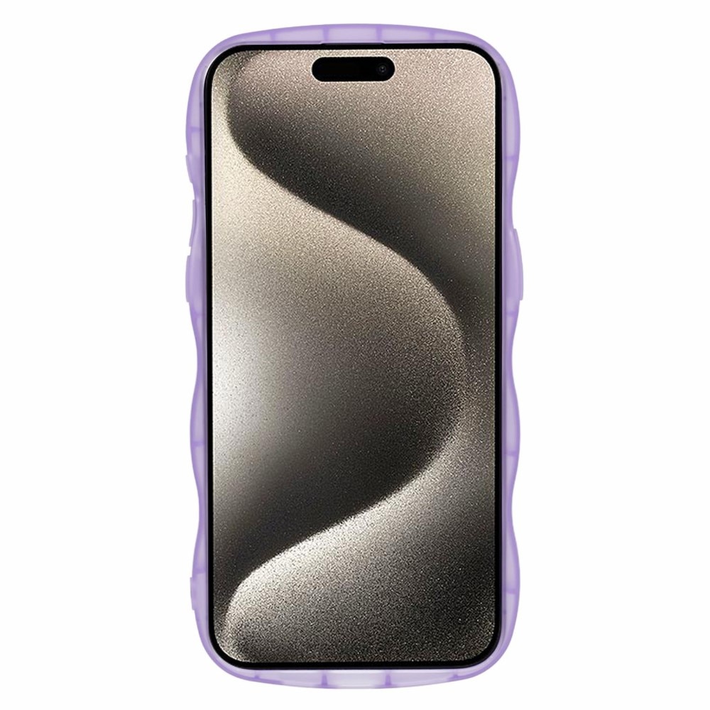 iPhone 15 Pro Max Wavy Edge Glitter Hoesje paars