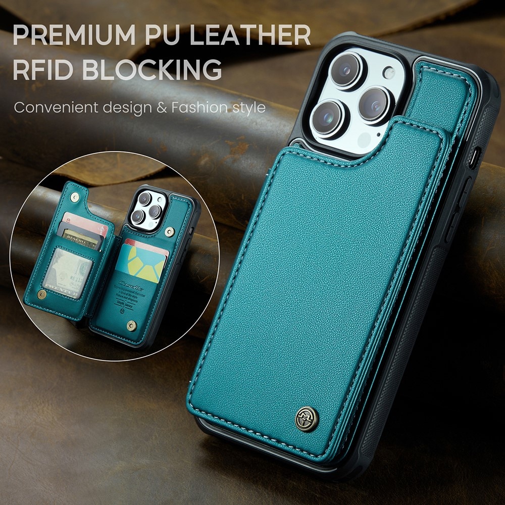 RFID blocking Portemonnee hoesje iPhone 14 Pro blauw