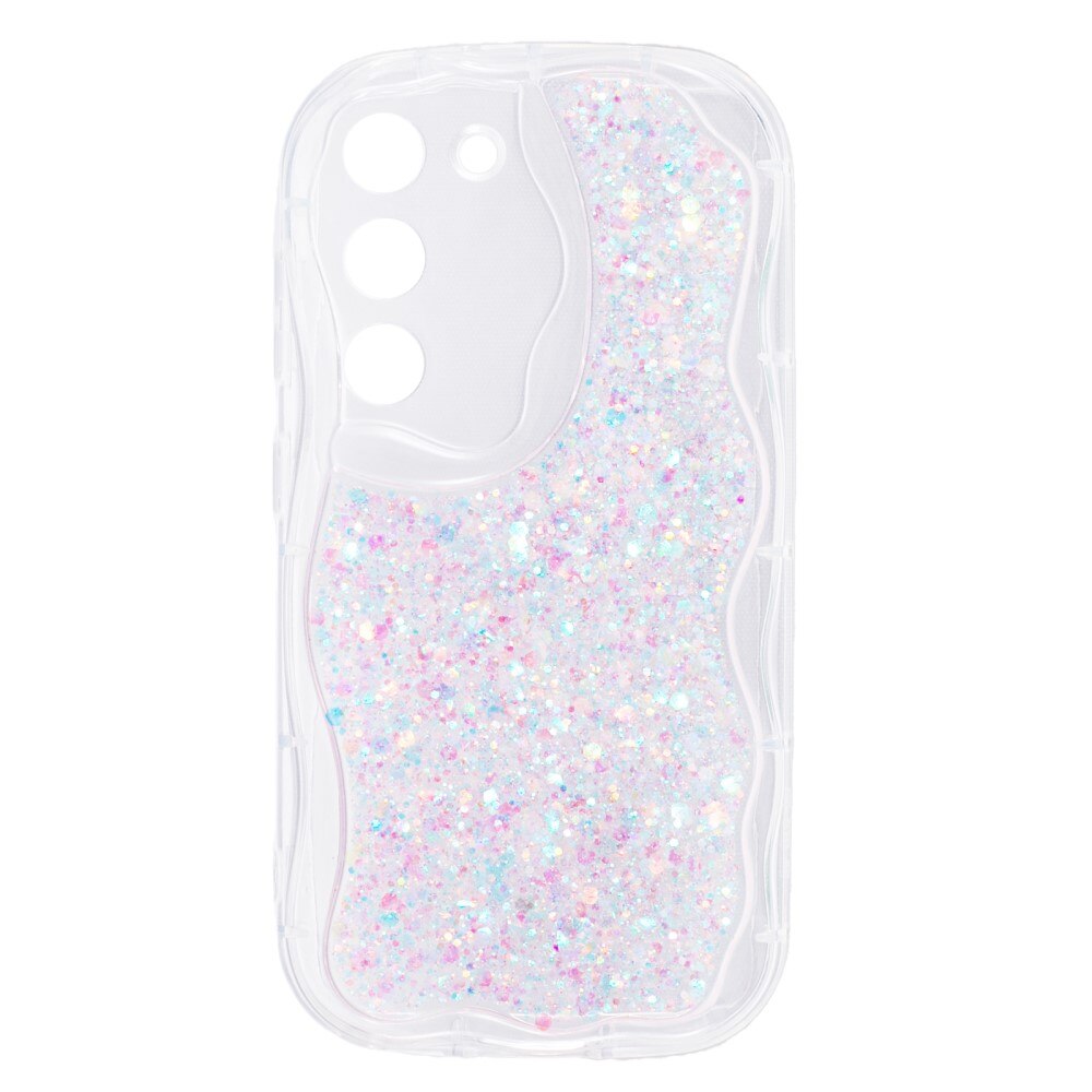 Samsung Galaxy S23 Wavy Glitter Hoesje roze