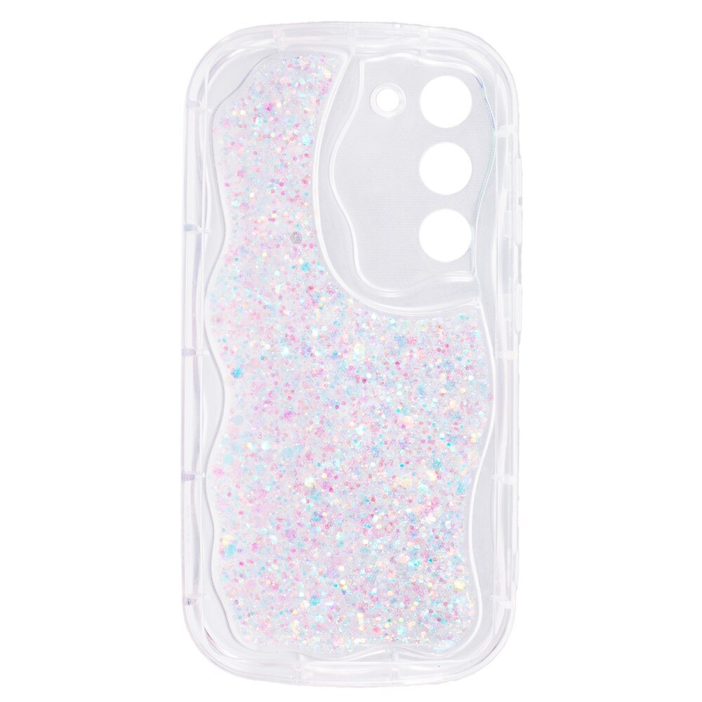 Samsung Galaxy S23 Wavy Glitter Hoesje roze