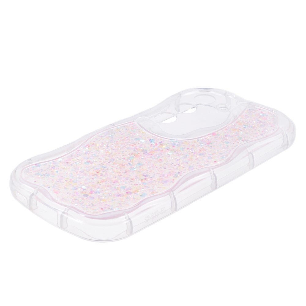 Samsung Galaxy S23 Wavy Glitter Hoesje roze