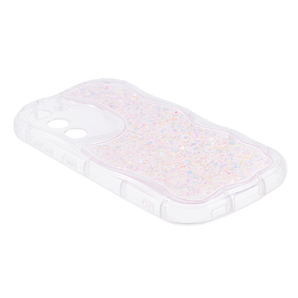 Samsung Galaxy S23 Wavy Glitter Hoesje roze