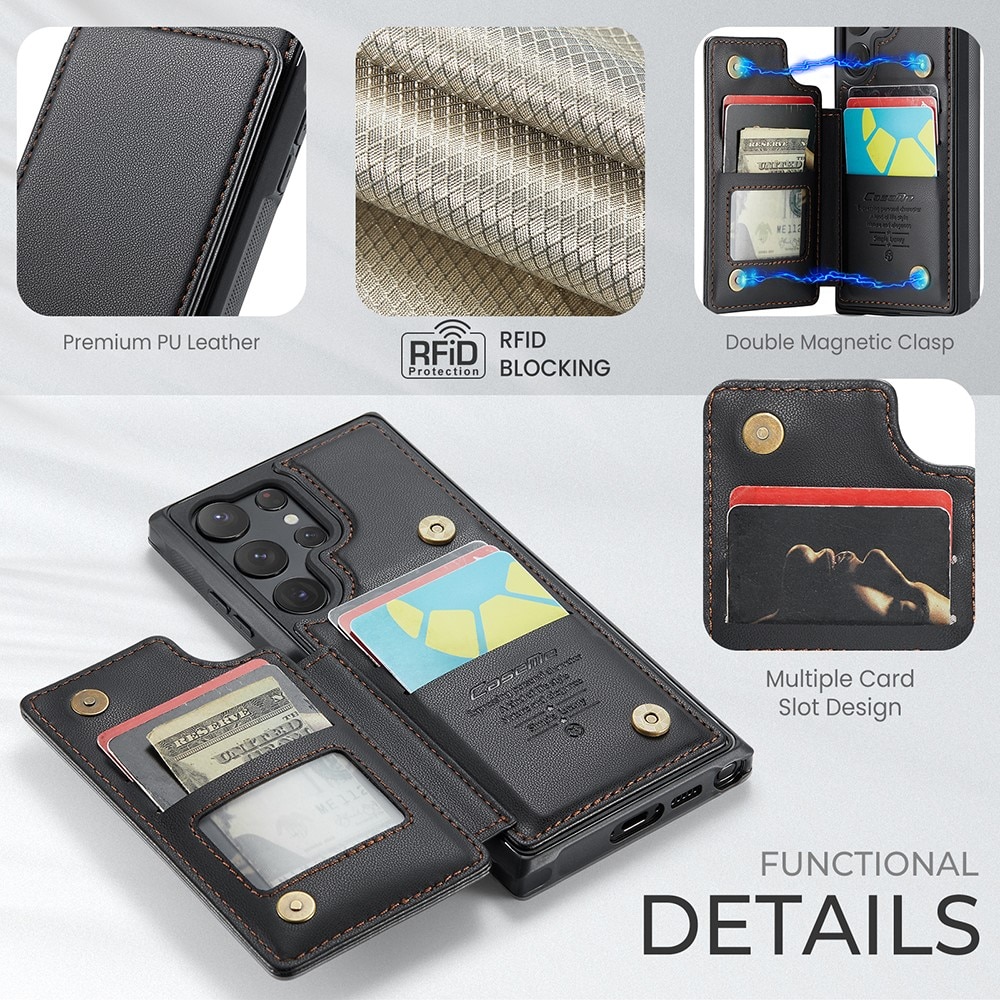 RFID blocking Portemonnee hoesje Samsung Galaxy S23 Ultra zwart