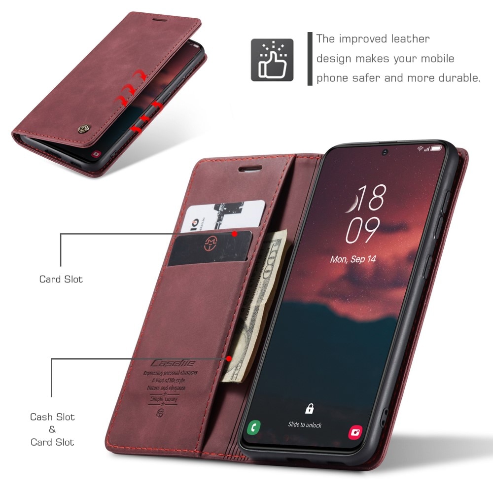 Slim Bookcover hoesje Samsung Galaxy S24 Plus rood