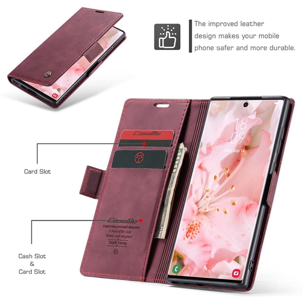 Slim Bookcover hoesje Samsung Galaxy S24 Ultra rood